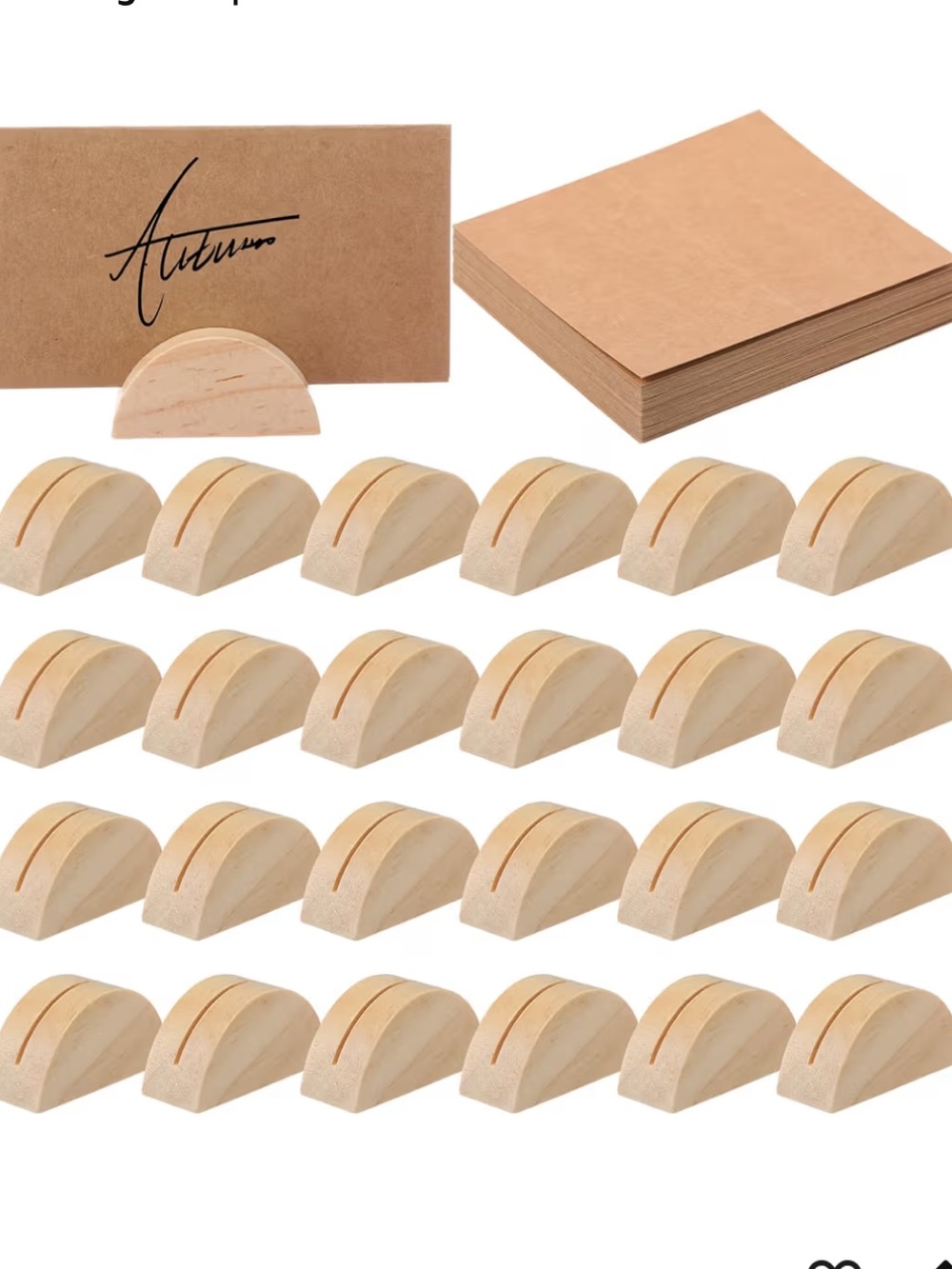 Wood Table Name or Number Stands with Cards - 24pc.